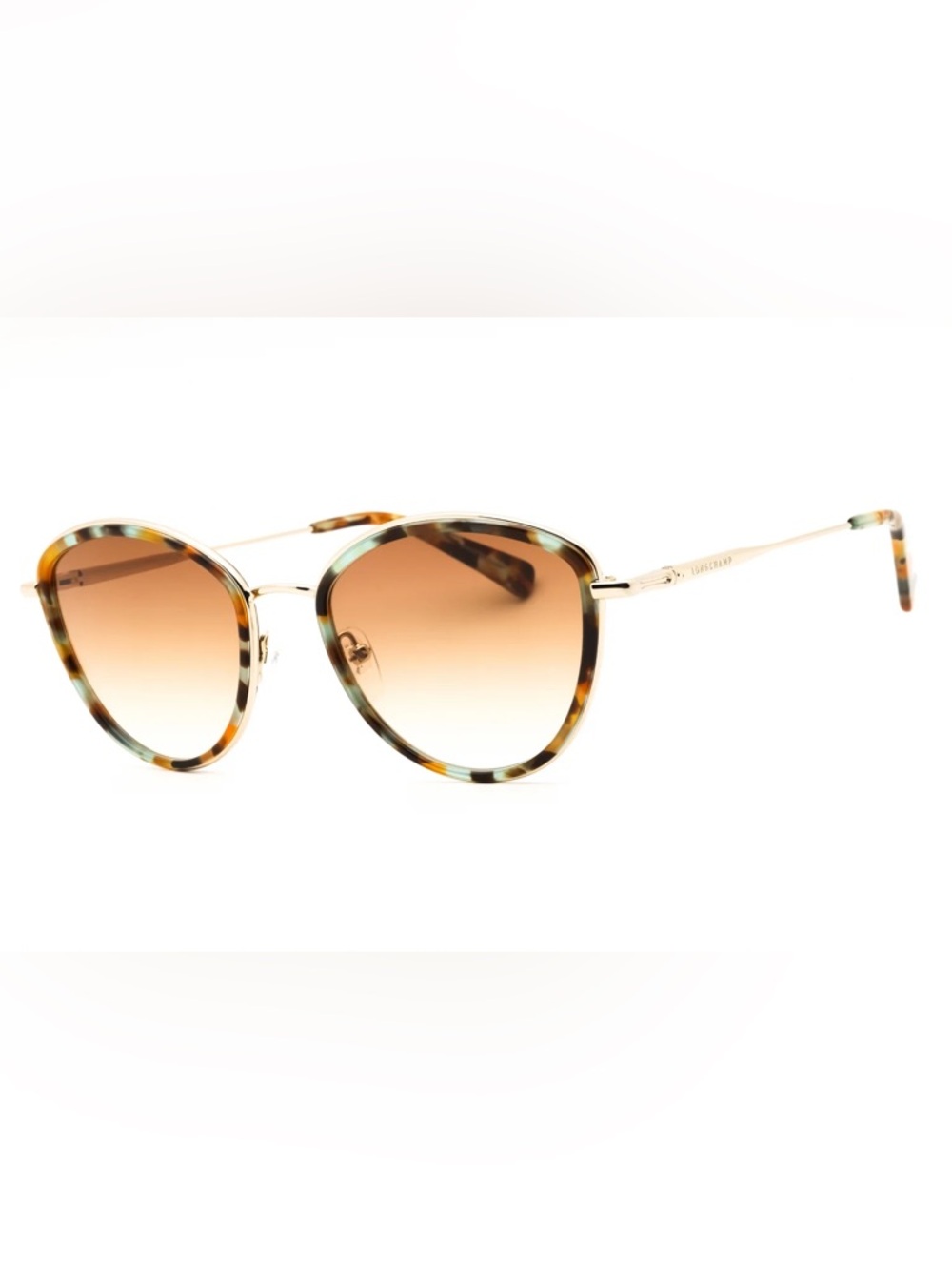 Longchamp LO170S Gold Aqua Caramel Havana Sunglasses and Case NIB - Picture 5 of 5